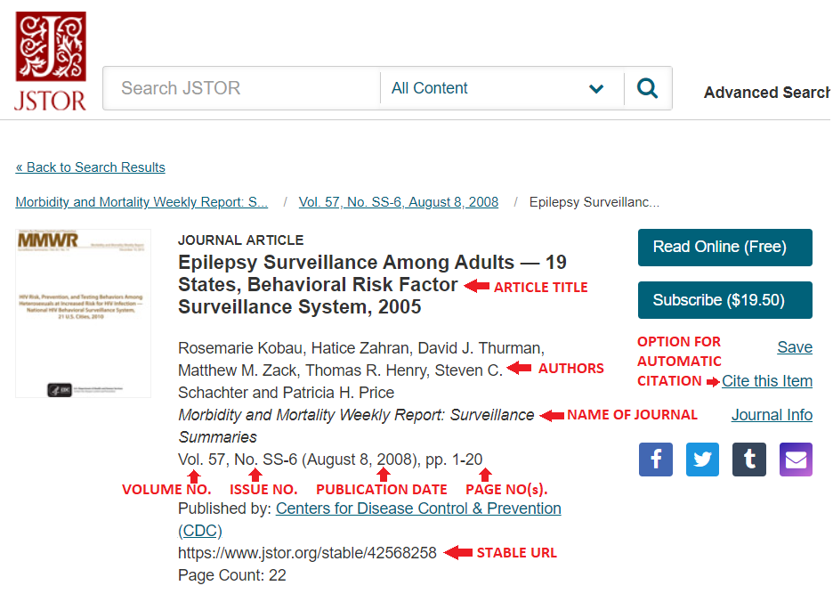 APA Journal Article Citation Interactive Example Generator