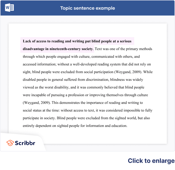 how to write topic sentence for research paper