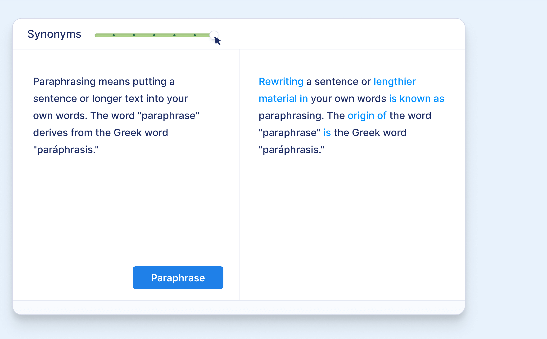 paraphrasing tool to simple words