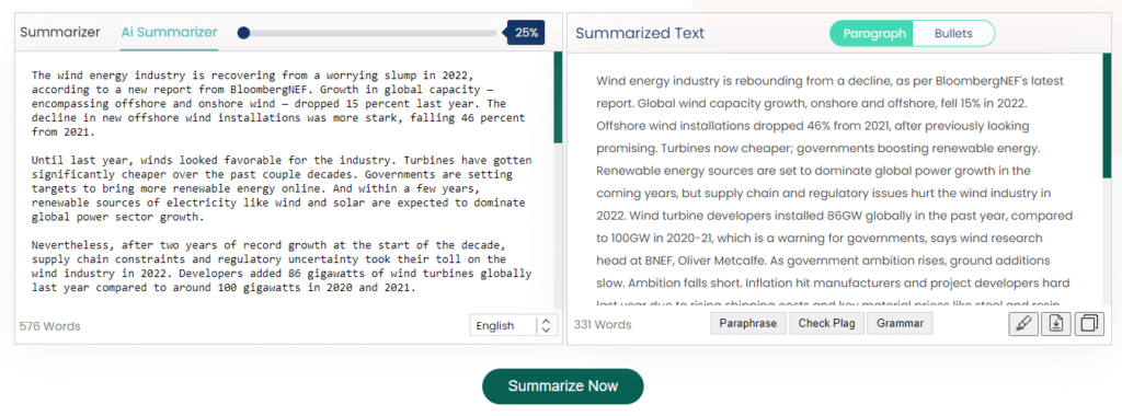 speech summary generator